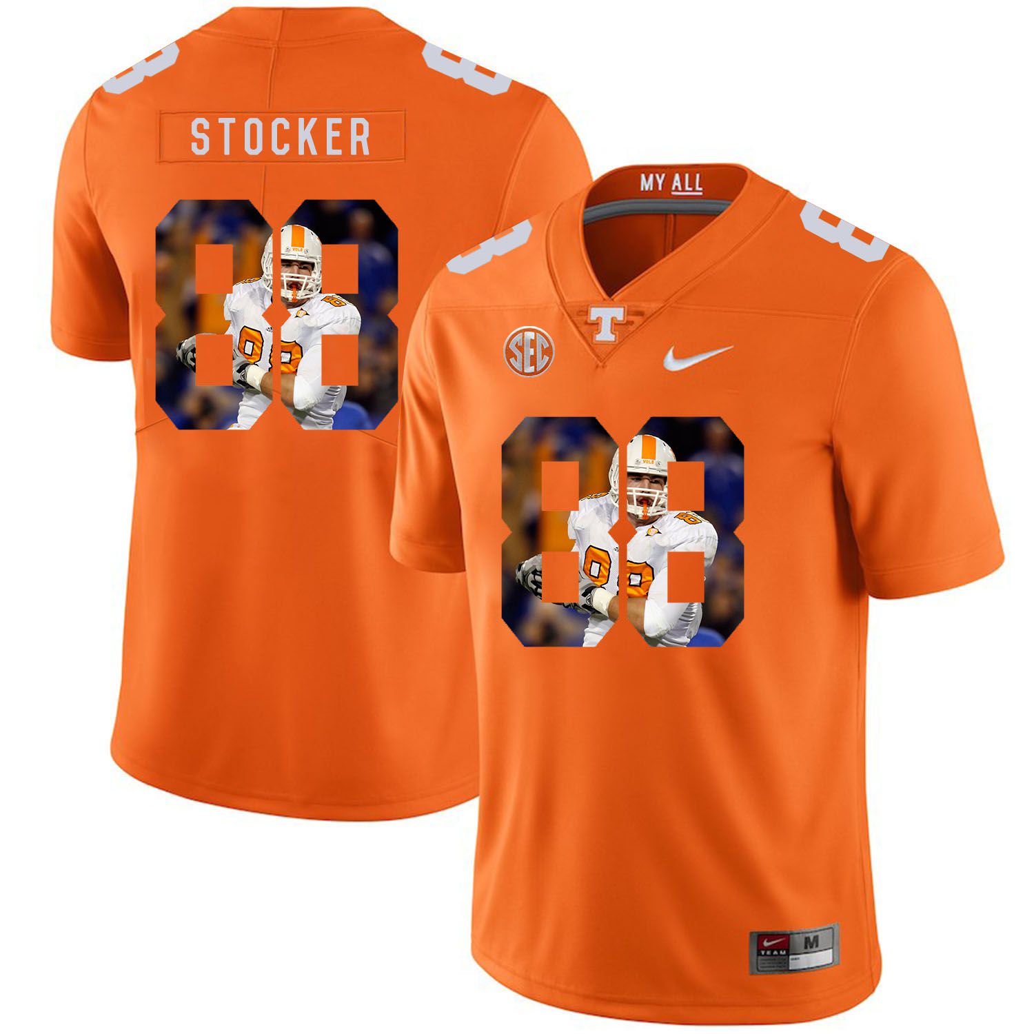 Men Tennessee Volunteers #88 Stocker Orange Fashion Edition Customized NCAA Jerseys->customized ncaa jersey->Custom Jersey